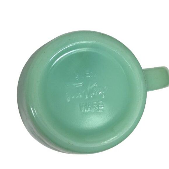 Vtg Jadeite Green Fire King Thick C Restaurant Ware Coffee Mug Anchor Hocking - Picture 9 of 9